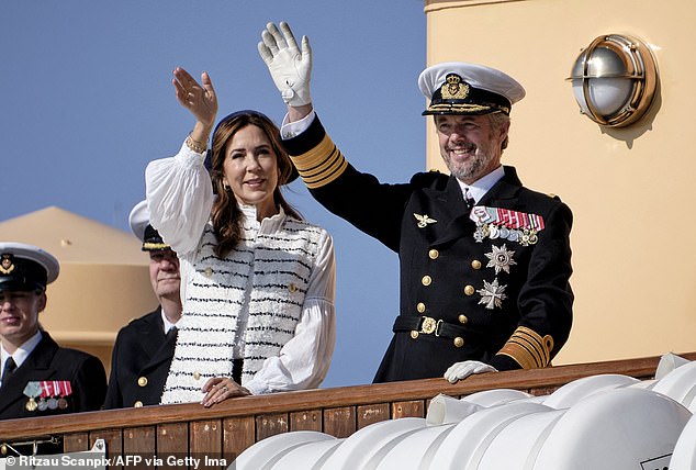 Queen Mary of Denmark put on a stylish display as she joined King Frederik X on Monday for the Danish monarch's annual summer cruise