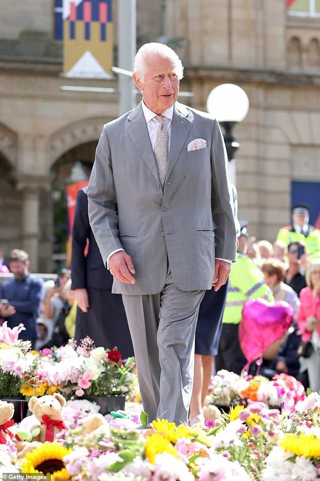 The King is travelling from Scotland to Southport today to meet affected children and their families. He imagined visiting the floral tribute to the victims on Tuesday