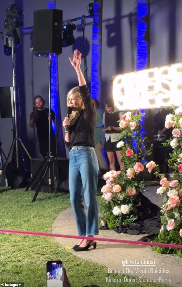 Fans of Kirsten Dunst were in for a special treat on Saturday as the actress appeared at a double bill of two of her films, The Virgin Suicides and Bring It On, during a screening at the Hollywood Forever Cemetery in Los Angeles.