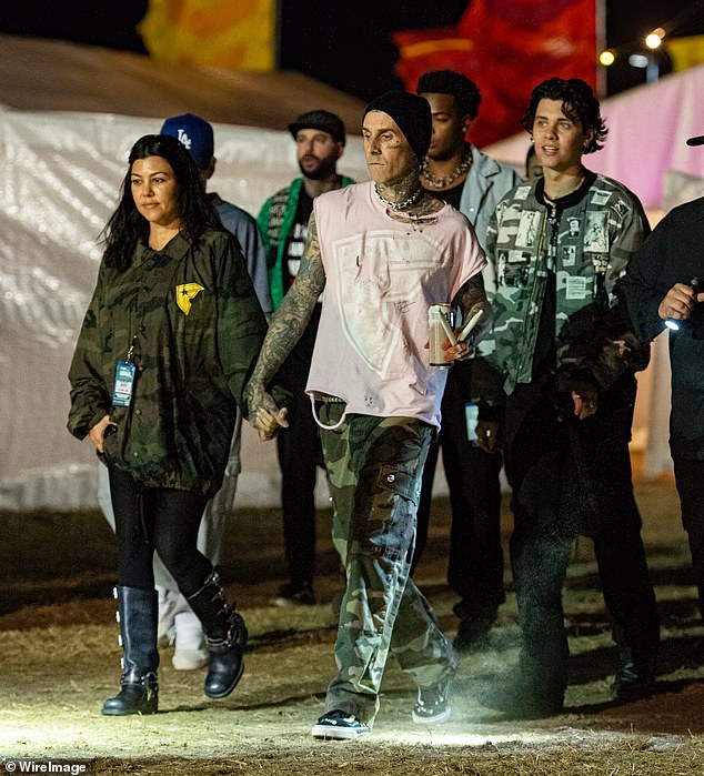 Kourtney Kardashian and Travis Barker attended Reading Festival on Friday