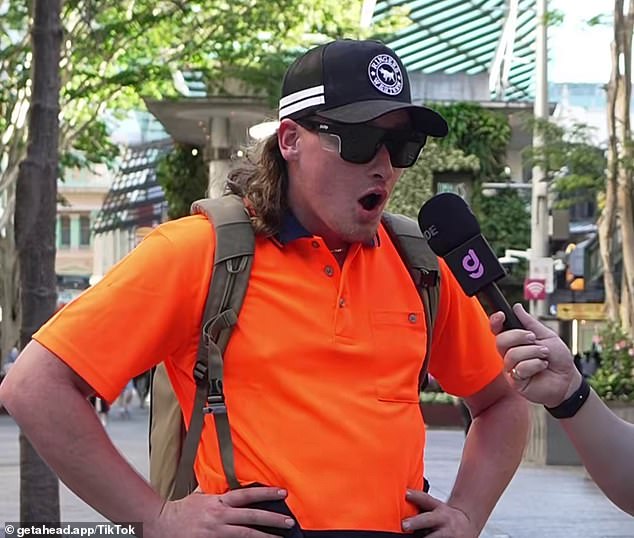 The 'hilarious' Queenslander (pictured) said he fell out of a tree as a youngster and broke his back. He finds it ironic that he now works with trees