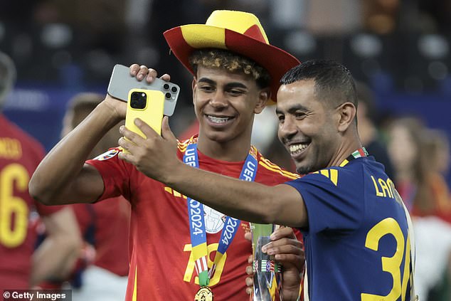 The father (right) of Spain's Euro 2024 star Lamine Yamal has been rushed to hospital after being stabbed