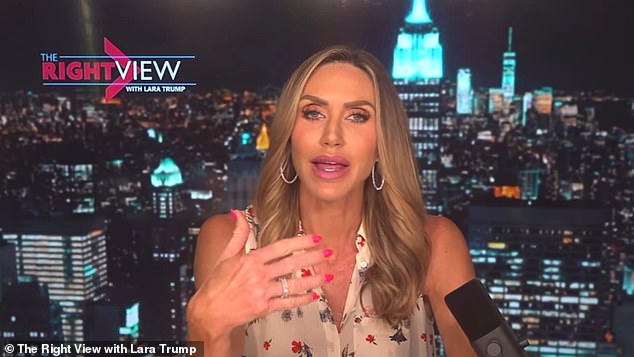 RNC Chair Lara Trump warned on her podcast of World War III and a recession if her father-in-law doesn't win the November election. 