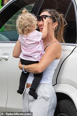 The 33-year-old influencer appeared to be enjoying spending quality time with her daughter Kinara, three, after losing her father Kyle Walker on Tuesday