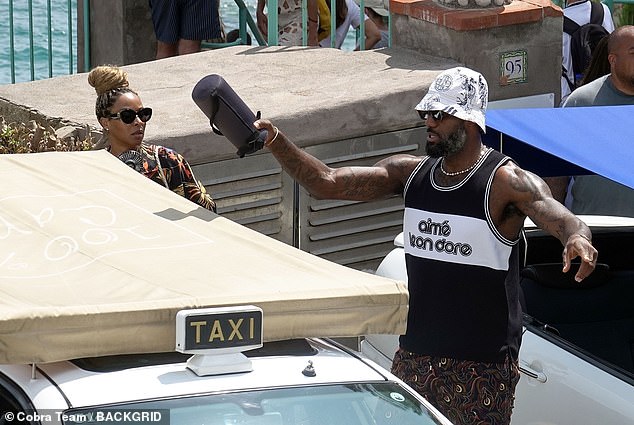 LeBron James made sure to bring a speaker along on his boat trip with wife Savannah on Wednesday.