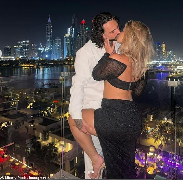 Liberty Poole packed on the PDA as she went Instagram official with her new boyfriend Joshua Raybould on Instagram on Thursday, as the pair shared a passionate kiss