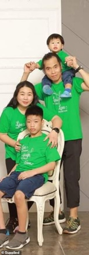 Lily Lumintang (pictured left with her son Jonathan seated, her husband and their now three-year-old Raphael) said the family is at 