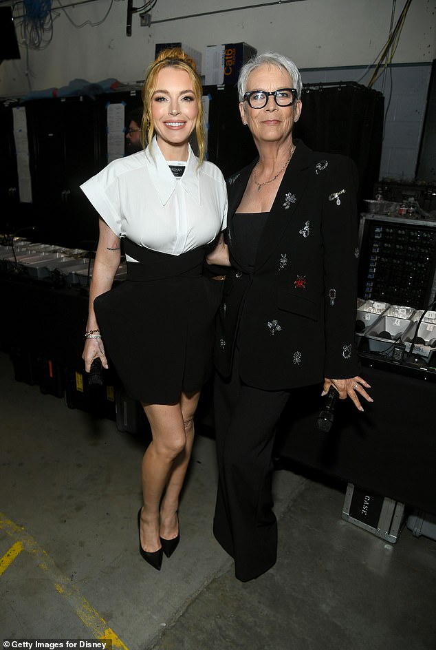 Lindsay Lohan, 38, and Jamie Lee Curtis, 65, took the stage to reveal the title of their highly anticipated Freaky Friday sequel during the D23 Expo in California on Friday.