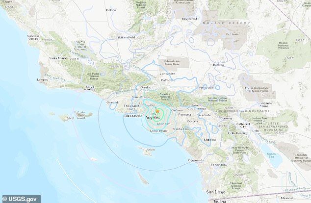 The magnitude 4.7 quake was recorded Monday about two miles southwest of Pasadena