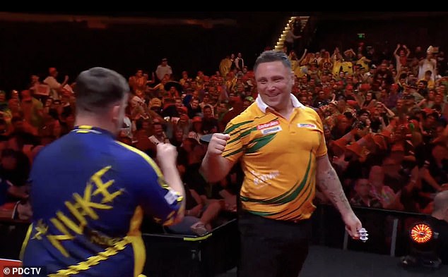 Gerwyn Price (right) defeated Luke Littler in Saturday's final at the 2024 Australian Darts Masters