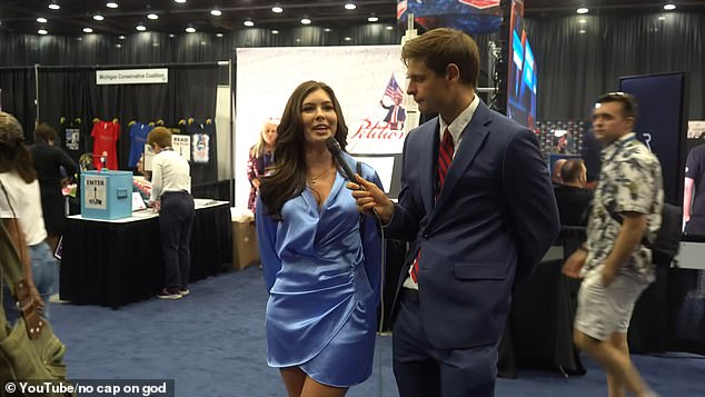 “Would you rather date an illegal immigrant or a liberal?” McGloin asked a brunette woman in a satin dress