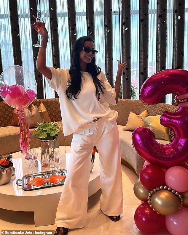 Maya Jama flew a group of her friends to Ibiza in a private jet, where she celebrated her lavish 30th birthday on Friday