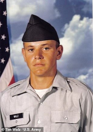 Governor Tim Walz in the summer of 1981. He enlisted in the National Guard when he was 17 and served for 24 years