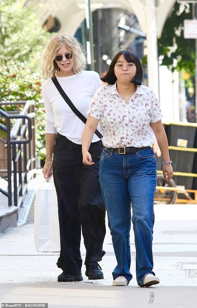 Meg Ryan, 62, was spotted in New York on Wednesday enjoying a sunny day of shopping with her daughter Daisy True, 20, in a rare public outing together