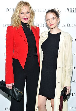 Melanie Griffith (L) and Stella at PORTER host Incredible Women Gala in partnership with Estee Lauder at NeueHouse Los Angeles in 2017