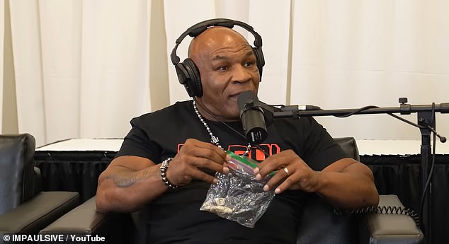 Mike Tyson pulled out a bag of mushrooms while appearing on Logan Paul's podcast