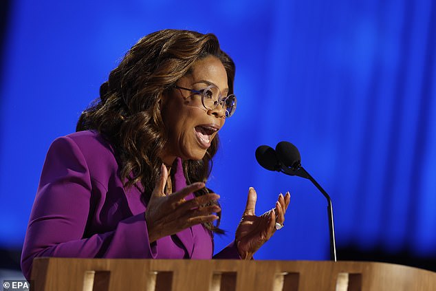 A woman in the audience at the DNC was the unfortunate victim of the cameras after Oprah Winfrey brought up 