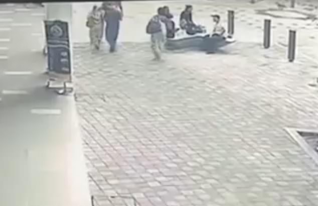 Terrifying footage shows Vijaya Lakshmi walking on the sidewalk as usual