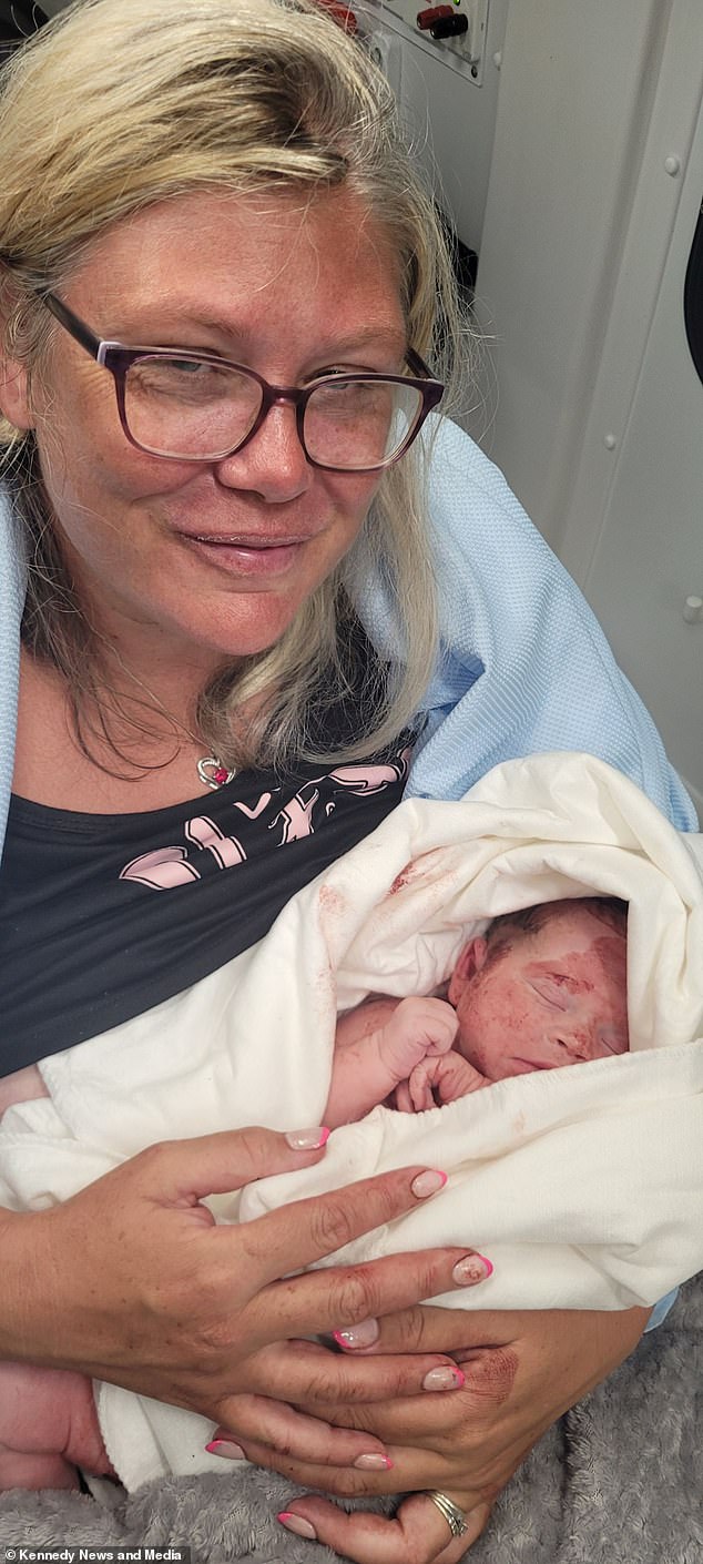 Zoe Doyle from Maidenhead, Berkshire, was left stunned after giving birth to her newborn daughter Hayley in her tent during a camping holiday on Hayling Island, Hampshire