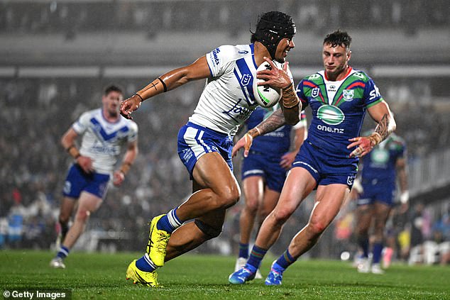 Fed-up football fans have accused the NRL of double standards after a brutal high shot from Bulldogs captain Stephen Crichton (pictured) went unpunished on Friday night