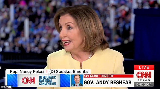 Nancy Pelosi, asked by CNN on the sidelines of the Democratic National Convention Monday night if there was any 