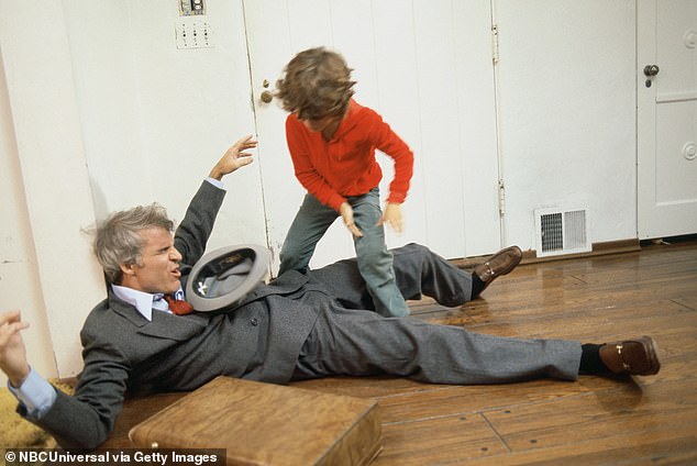 Stephanie quickly got used to standing next to Steve Martin (pictured) and Drew Barrymore at school pick-up