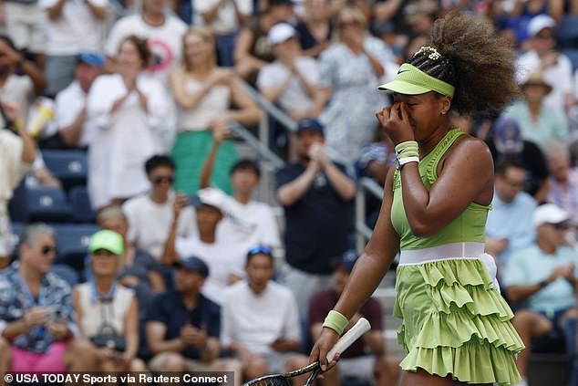 Naomi Osaka got emotional after beating Jelena Ostapenko in the first round of the US Open