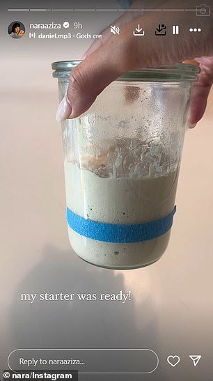 The Mormon model also posted short clips showing off her sourdough starter