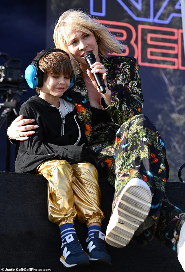 Natasha Bedingfield shared the stage with her son Solomon, 6, at The Big Feastival at Alex James' Farm in The Cotswolds on Friday