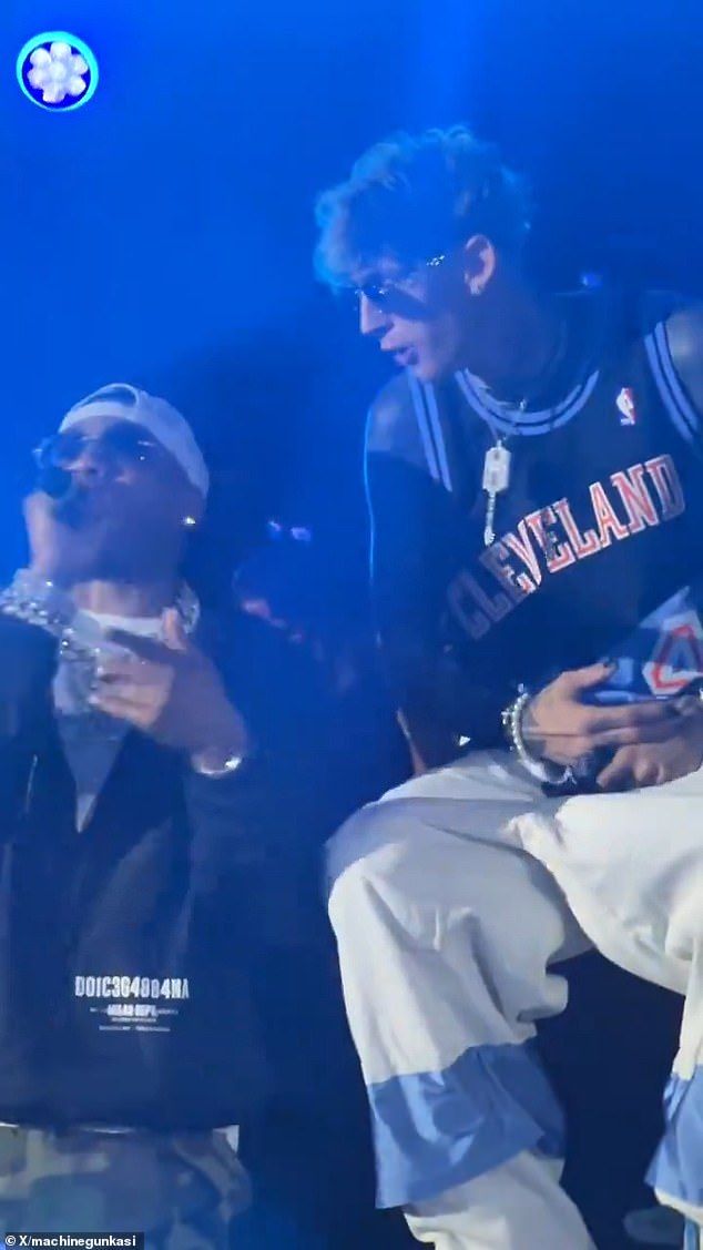 Nelly, 49, made a special cameo at Machine Gun Kelly's show Saturday night at FWD Day + Nightclub in Cleveland, days after his arrest at a casino near his hometown of St. Louis