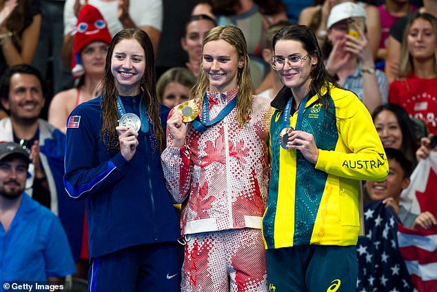 Video footage suggests US swimmer Kate Douglass (left) should have been disqualified from the controversial women's 200m individual medley final