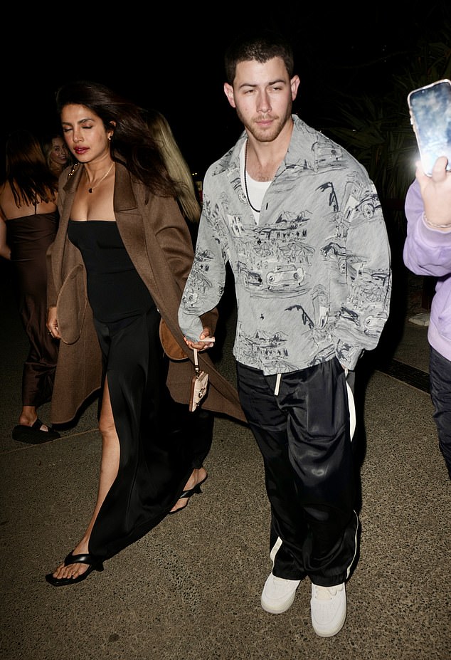 Nick Jonas and his wife Priyanka Chopra were spotted enjoying a romantic evening at the Burleigh Pavilion on the Gold Coast on Saturday