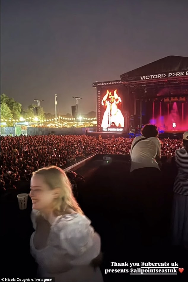 Nicola Coughlan snuggled up to actor Jake Dunn as she attended All Points East festival in London's Victoria Park over the weekend