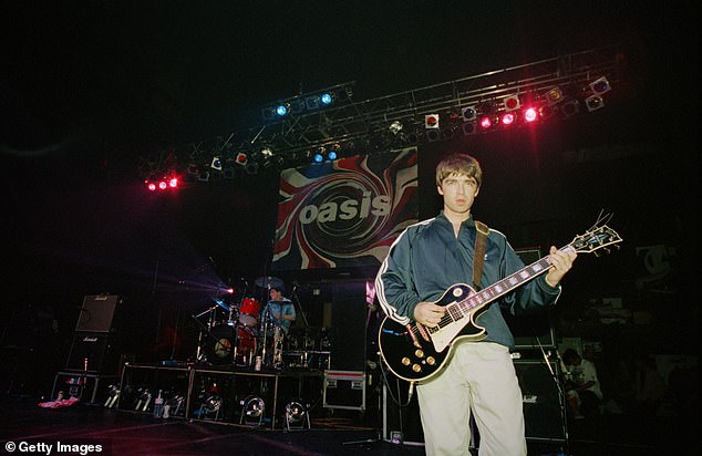 Noel Gallagher performing live at the Astoria in London, on August 19, 1994