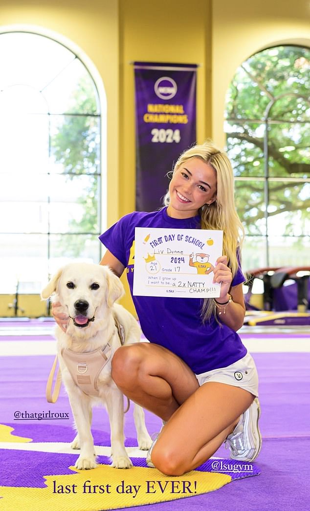 Olivia Dunne officially began her fifth — and final — year at LSU gymnastics on Monday