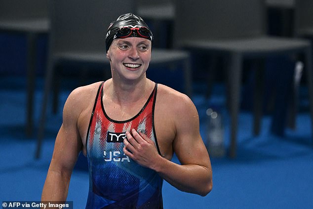 Ledecky swam with a glass of chocolate milk on her head in a viral clip that was reposted