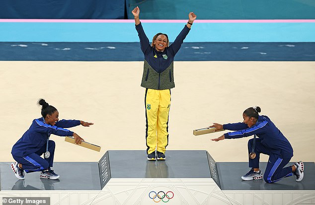 Olympic fans cheered Simone Biles and Jordan Chiles as they bowed to Brazil's Rebeca Andrade