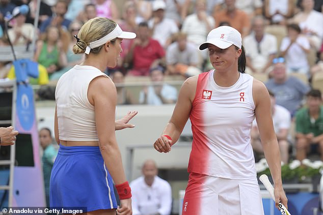 The fan beamed during American tennis player Danielle Collins' match against Iga Swiatek, which became heated after the former dropped out due to injury