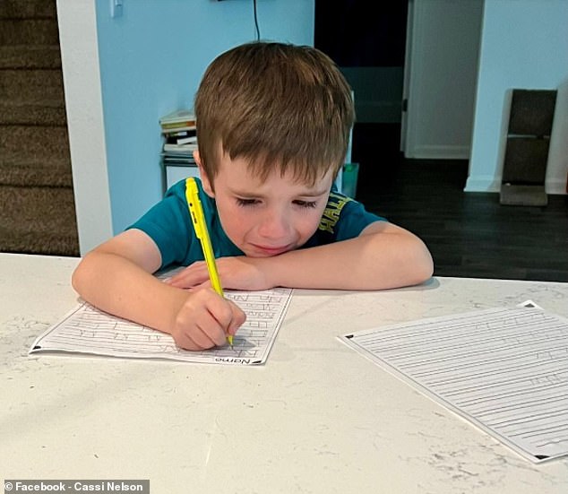 An angry Florida blogger has slammed her son's school for giving her first-grader a huge amount of homework