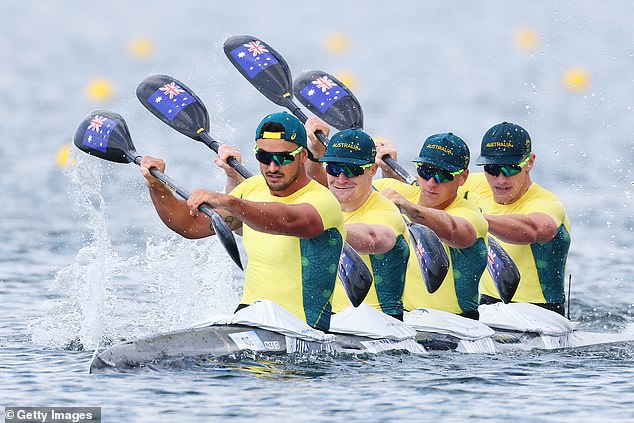 Australia won its second Olympic silver medal of the day after a thrilling finish in the men's 500m canoe sprint K4 final