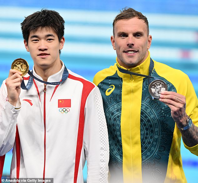 Gold medalist Pan Zhanle (left) accused Chalmers (right) of ignoring him before setting a stunning world record in the 100m freestyle on Thursday morning