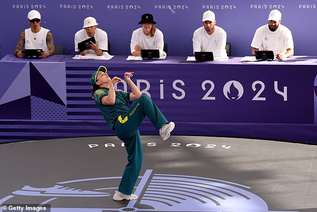 Team Australia's B-Girl Raygun competes in the B-Girls Round Robin