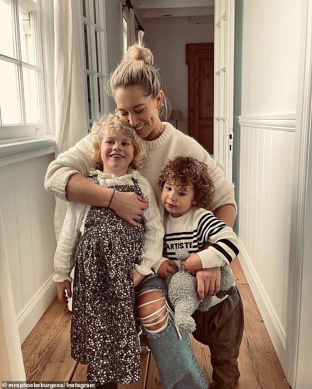 Phoebe Burgess has opened up about her split from ex-husband Sam Burgess. Phoebe says she has since focused on the former couple's two children, daughter Poppy, seven, and son Billy, five. Pictured with her children