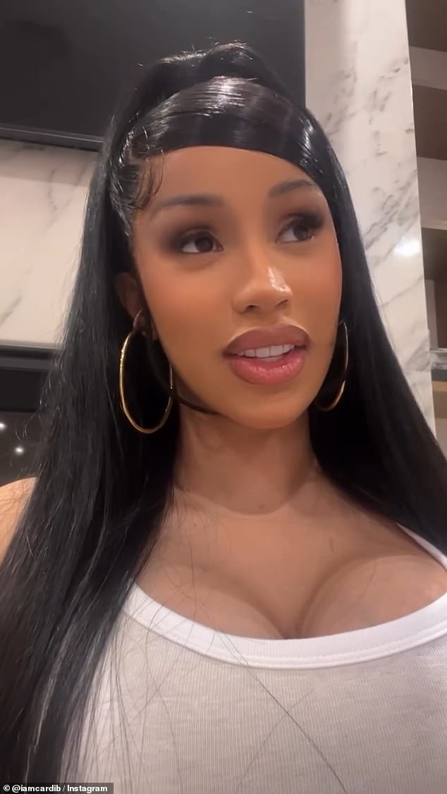 Pregnant Cardi B shared a sweet video of her two children, daughter Kulture, 6, and son Wave, 2, on Instagram