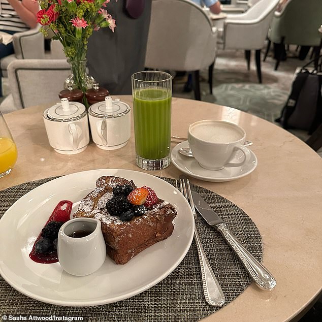 The influencer also gave her 304,000 followers a glimpse into her weekend when she snapped a photo of a delicious breakfast