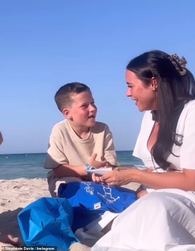 Stephanie Davis shared a sweet Instagram video on Thursday in which she and her partner Joe McKalroy tell their son Caben that he's going to a 