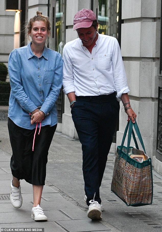 Princess Beatrice had big smiles on her face with her 40-year-old businessman boyfriend as they walked side by side through central London