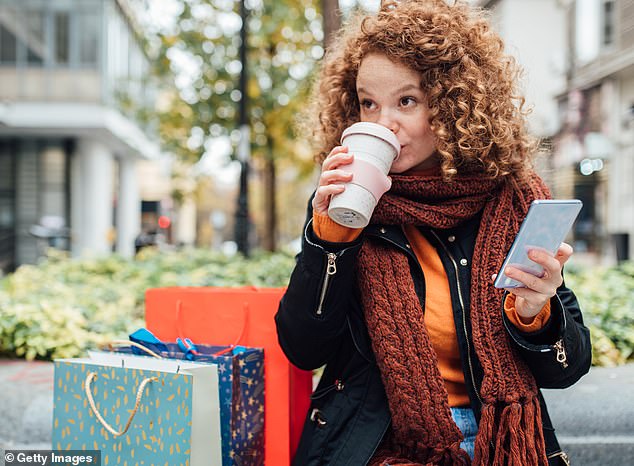 Drinking coffee before shopping may lead you to spend more money or be more impulsive with your purchases (stock image)