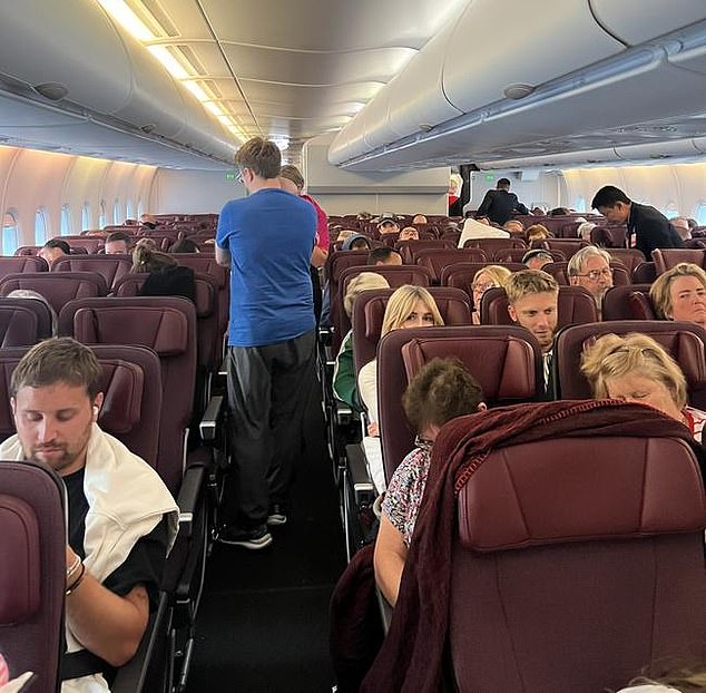 Passengers were stranded in a crowded plane on the runway at Istanbul Airport (pictured) after a Qantas flight between London and Sydney via Singapore was suddenly diverted