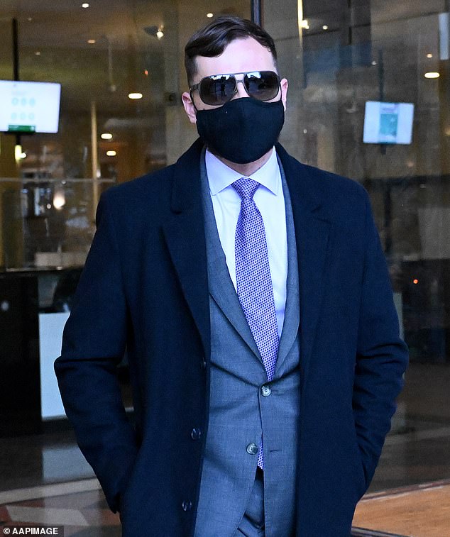 A woman who says she was raped in her home by three friends of a man she met on Tinder had talked about the possibility of group sex earlier that night. Adam Kabbout, who is accused of encouraging his friends to rape the woman, is pictured outside court